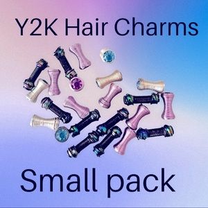 SMALL PACK- Y2k fairycore metallic hair charm clips